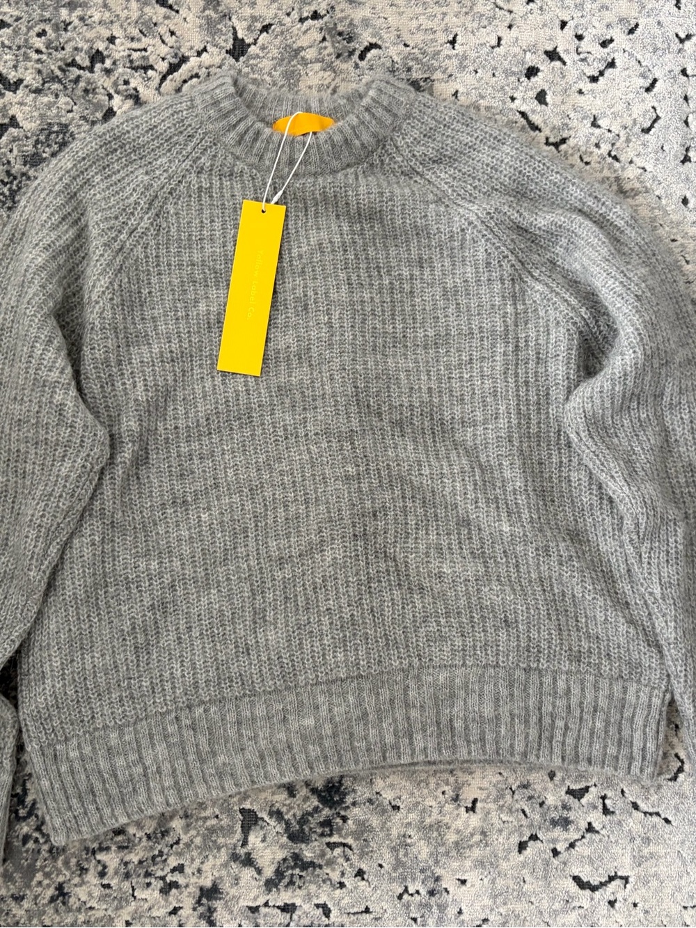 NWT Yellow label co alpaca Mohair Knit sweater grey